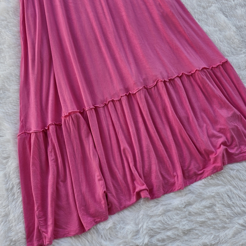 Jason Wu Barbie Pink Ruffle Hem Tiered Maxi Dress - Picture 4 of 8